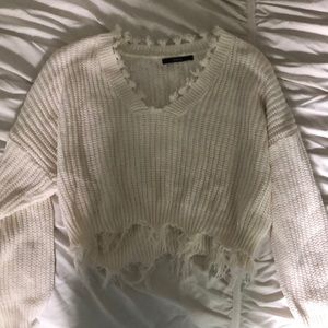 cropped white sweater